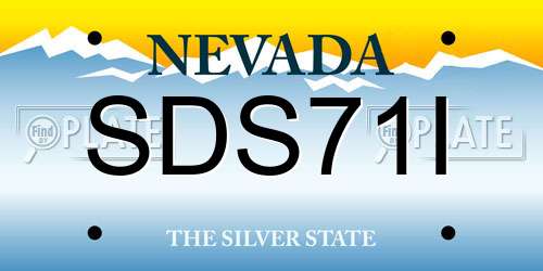 SDS71I Nevada License Plate