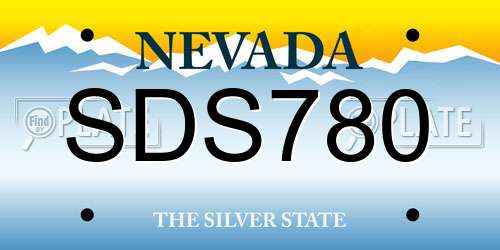 SDS780 Nevada License Plate