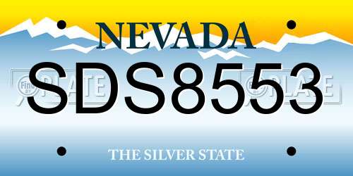 SDS8553 Nevada License Plate