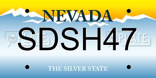 SDSH47 Nevada License Plate