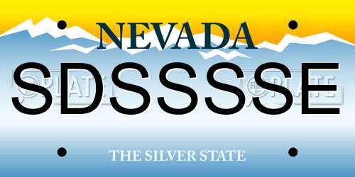 SDSSSSE Nevada License Plate