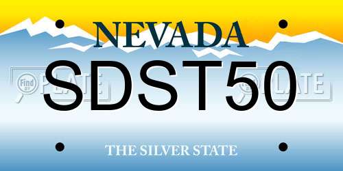SDST50 Nevada License Plate
