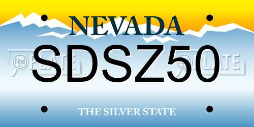 SDSZ50 Nevada License Plate