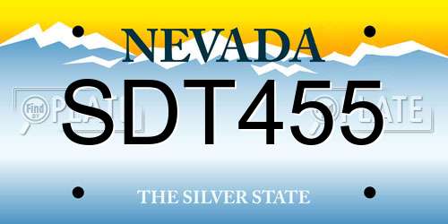 SDT455 Nevada License Plate