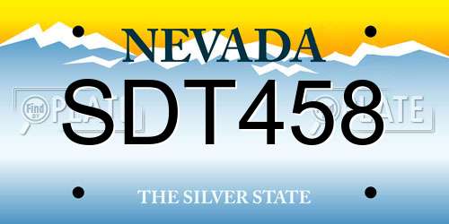 SDT458 Nevada License Plate