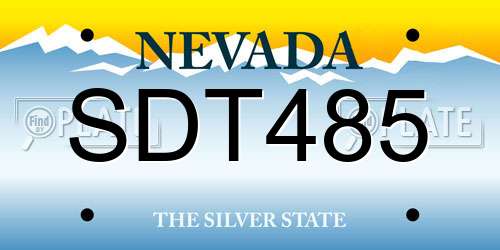 SDT485 Nevada License Plate