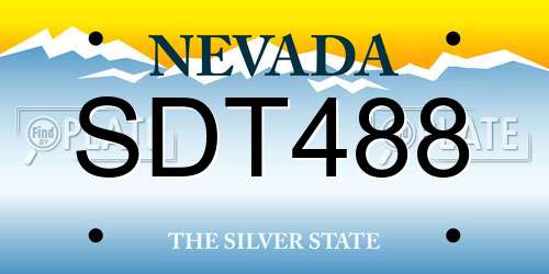 SDT488 Nevada License Plate