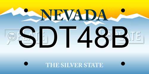 SDT48B Nevada License Plate