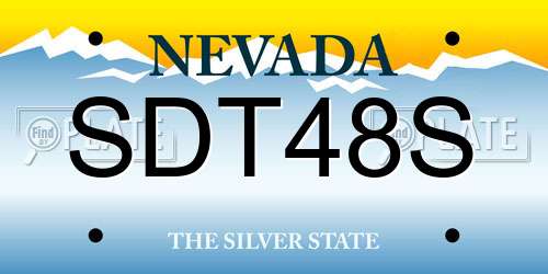 SDT48S Nevada License Plate