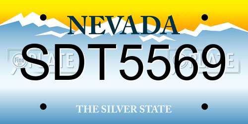 SDT5569 Nevada License Plate