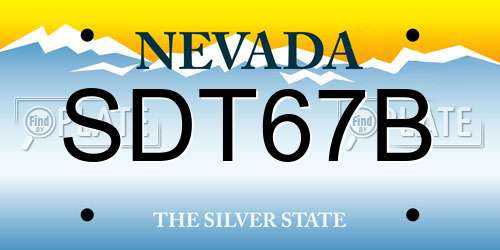 SDT67B Nevada License Plate