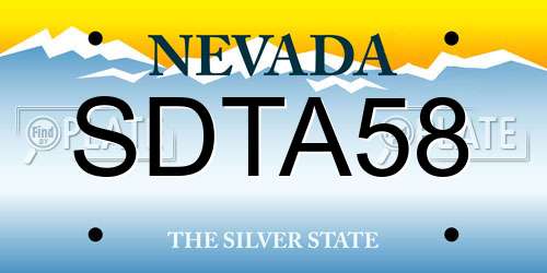 SDTA58 Nevada License Plate