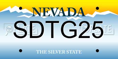 SDTG25 Nevada License Plate