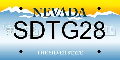 SDTG28 Nevada License Plate