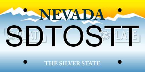 SDTOSTT Nevada License Plate
