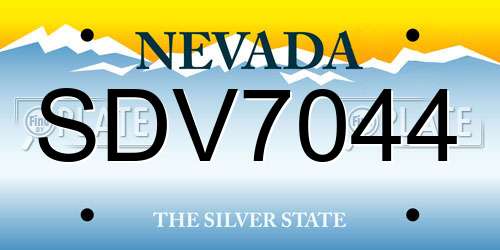 SDV7044 Nevada License Plate