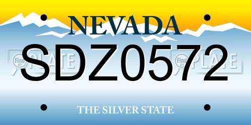 SDZ0572 Nevada License Plate