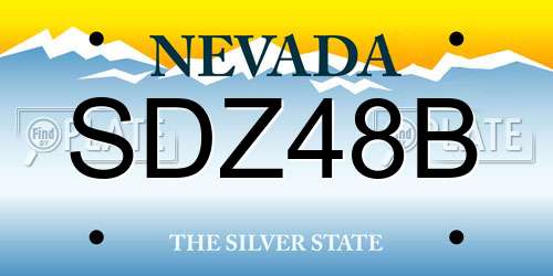 SDZ48B Nevada License Plate