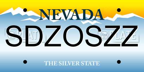 SDZOSZZ Nevada License Plate