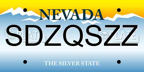 SDZQSZZ Nevada License Plate