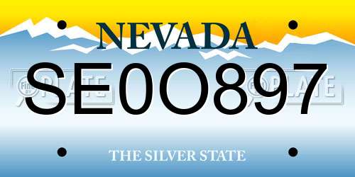 SE0O897 Nevada License Plate