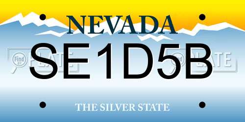 SE1D5B Nevada License Plate