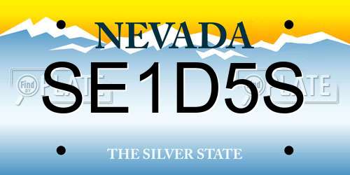 SE1D5S Nevada License Plate