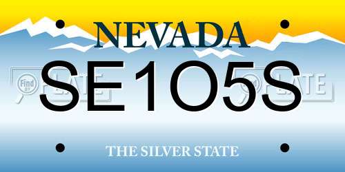 SE1O5S Nevada License Plate