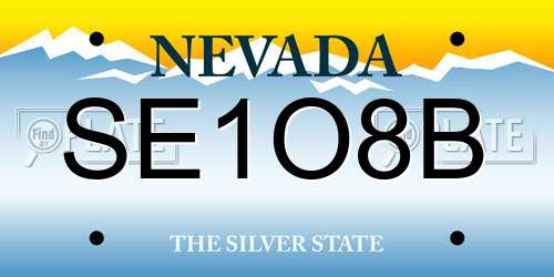 SE1O8B Nevada License Plate