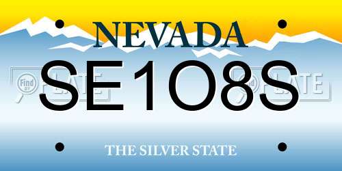 SE1O8S Nevada License Plate