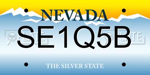 SE1Q5B Nevada License Plate