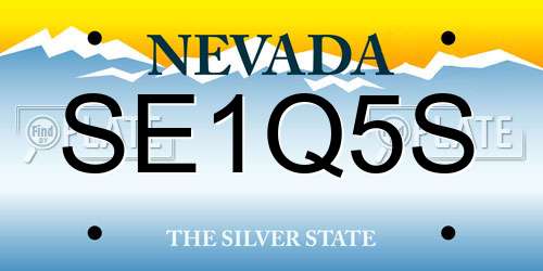 SE1Q5S Nevada License Plate