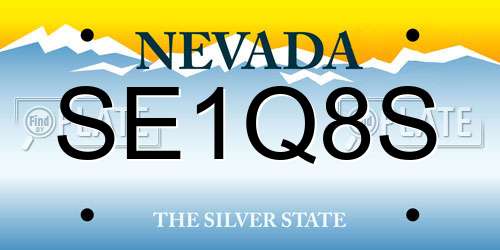 SE1Q8S Nevada License Plate