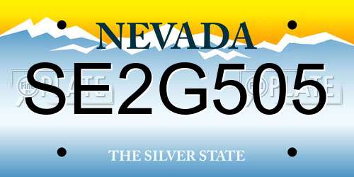 SE2G505 Nevada License Plate