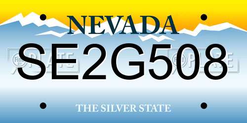 SE2G508 Nevada License Plate