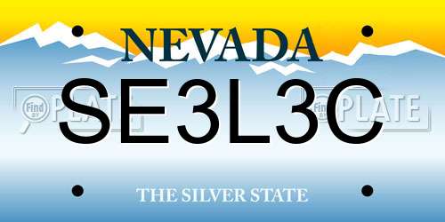 SE3L3C Nevada License Plate
