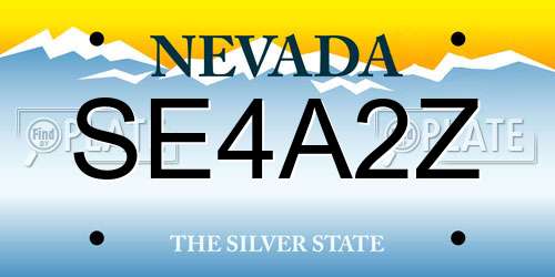 SE4A2Z Nevada License Plate