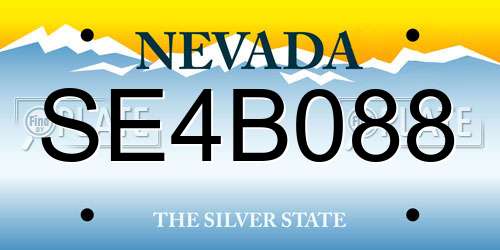 SE4B088 Nevada License Plate