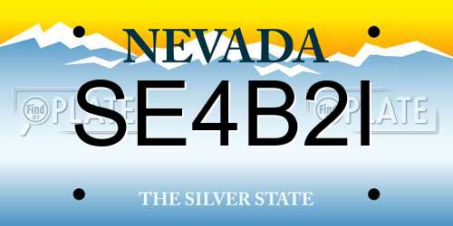 SE4B2I Nevada License Plate