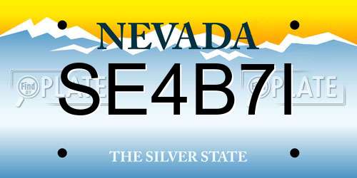 SE4B7I Nevada License Plate