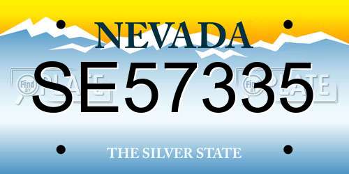 SE57335 Nevada License Plate