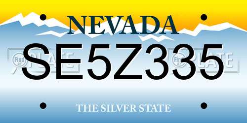SE5Z335 Nevada License Plate