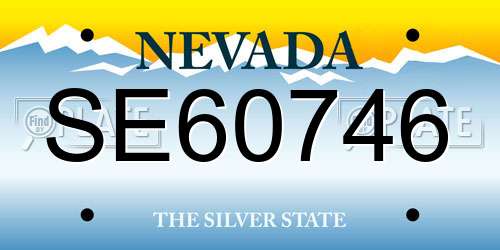 SE60746 Nevada License Plate