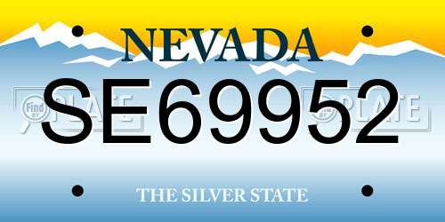 SE69952 Nevada License Plate