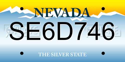 SE6D746 Nevada License Plate