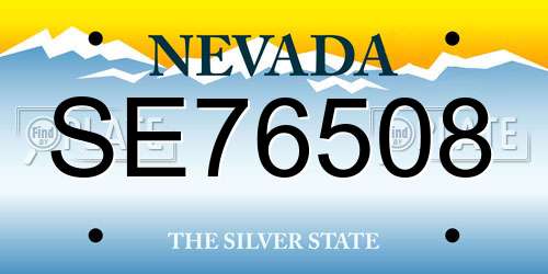 SE76508 Nevada License Plate