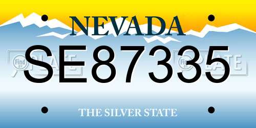 SE87335 Nevada License Plate