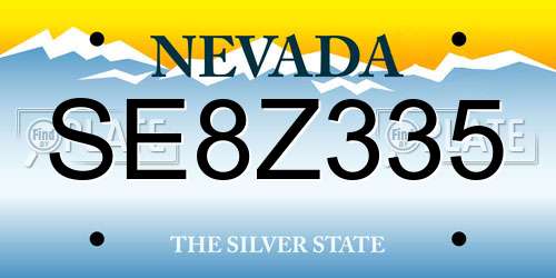 SE8Z335 Nevada License Plate