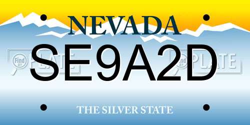 SE9A2D Nevada License Plate
