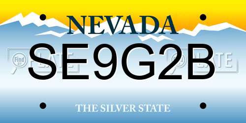 SE9G2B Nevada License Plate